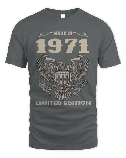 1971 HH89-K2 – Classic Birth Year Limited Edition T-Shirt - Unisex Standard T-Shirt - Charcoal