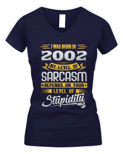 2002 HH88-K2 – Funny Birth Year Sarcasm Quote T-Shirt - Women's V-Neck T-Shirt - Navy