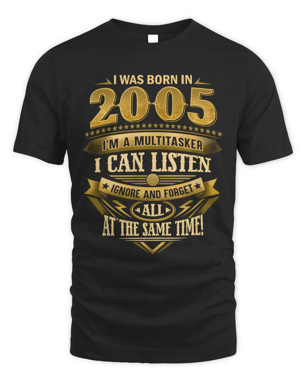 2005 HH89-K2 – Funny Birth Year Multitasker Quote T-Shirt - Unisex Standard T-Shirt - Black