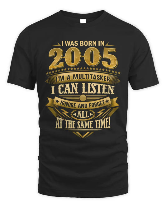 2005 HH89-K2 – Funny Birth Year Multitasker Quote T-Shirt - Unisex Standard T-Shirt - Black