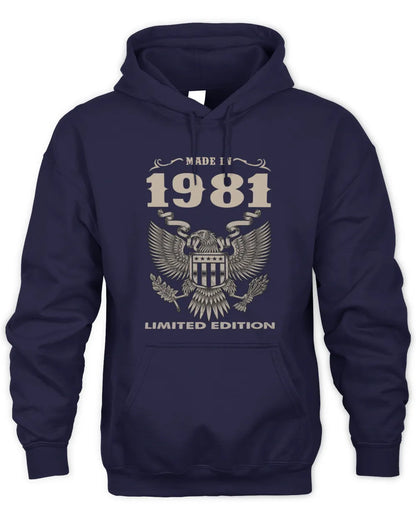1981 HH89-K2 – Classic Birth Year Limited Edition T-Shirt - Unisex Hoodie - Navy