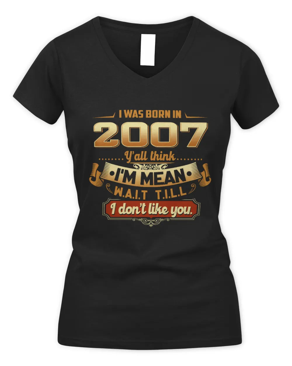 2007 HH89-K2 – Funny Birth Year Attitude Quote T-Shirt - Women's V-Neck T-Shirt - Black
