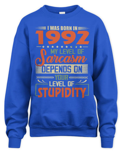 1992 HH89-K2 – Vintage Born to Be Sarcastic T-Shirt - Unisex Sweatshirt - Royal