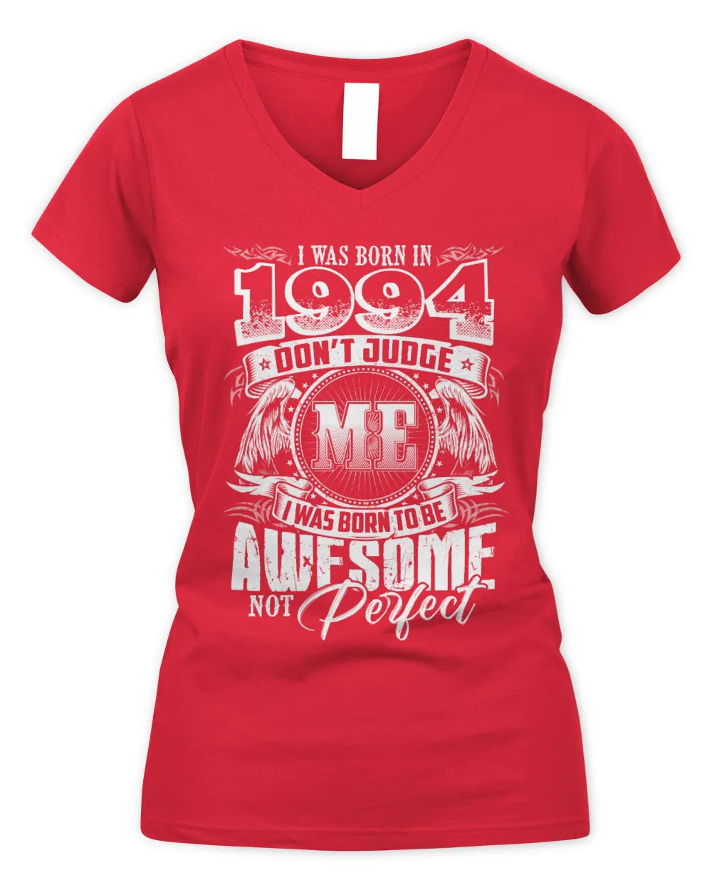 1994 HH89-K2 – Awesome Birth Year Quote T-Shirt - Women's V-Neck T-Shirt - Red