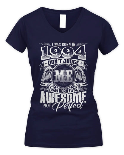 1994 HH89-K2 – Awesome Birth Year Quote T-Shirt - Women's V-Neck T-Shirt - Navy