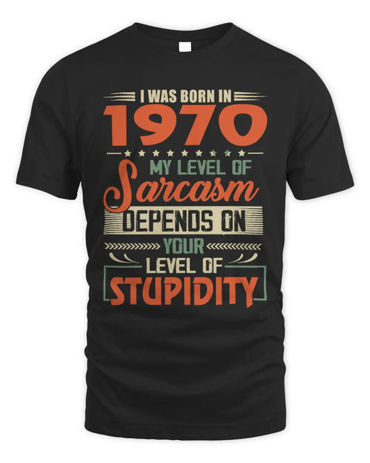 1970 HH89-K2 – Vintage Born to Be Sarcastic T-Shirt - Unisex Standard T-Shirt - Black