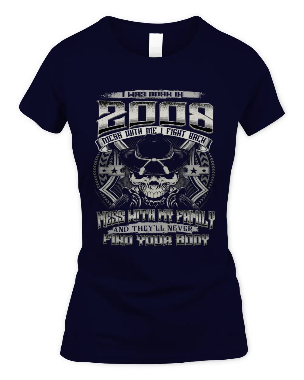 2008 HH89-K2 – T-shirt – Theme: "Birth Year – Family Always Protects" - Women's Standard T-Shirt - Navy