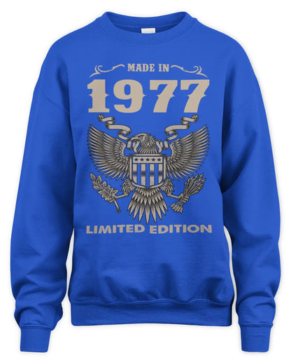 1977 HH89-K2 – Classic Birth Year Limited Edition T-Shirt - Unisex Sweatshirt - Royal