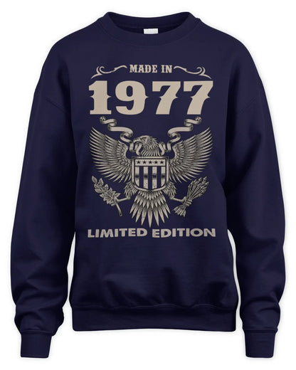 1977 HH89-K2 – Classic Birth Year Limited Edition T-Shirt - Unisex Sweatshirt - Navy