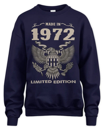 1972 HH89-K2 – Classic Birth Year Limited Edition T-Shirt - Unisex Sweatshirt - Navy