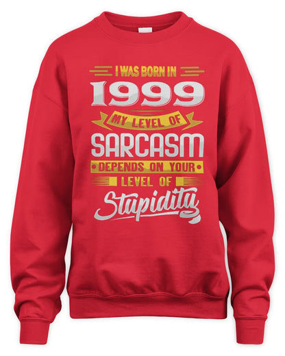 1999 HH88-K2 – Funny Birth Year Sarcasm Quote T-Shirt - Unisex Sweatshirt - Red