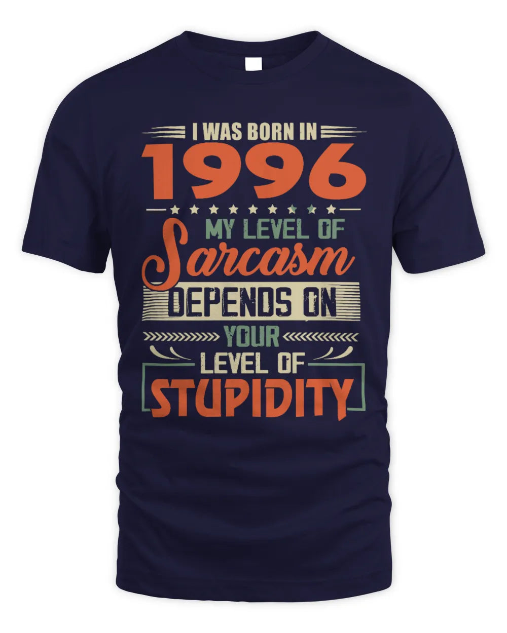 1996 HH89-K2 – Vintage Born to Be Sarcastic T-Shirt - Unisex Standard T-Shirt - Navy