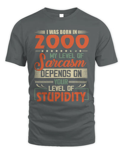 2000 HH89-K2 – Vintage Born to Be Sarcastic T-Shirt - Unisex Standard T-Shirt - Charcoal