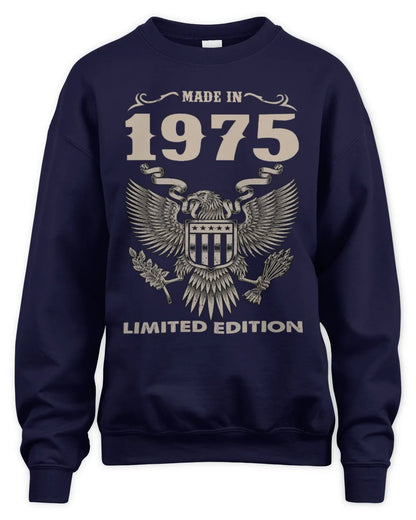 1975 HH89-K2 – Classic Birth Year Limited Edition T-Shirt - Unisex Sweatshirt - Navy
