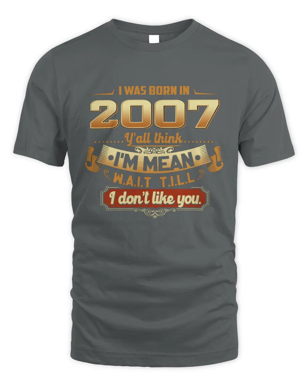 2007 HH89-K2 – Funny Birth Year Attitude Quote T-Shirt - Unisex Standard T-Shirt - Charcoal