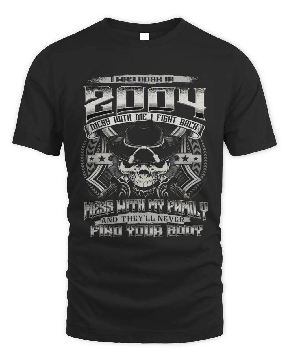 2004 HH89-K2 – T-shirt – Theme: "Birth Year – Family Always Protects" - Unisex Standard T-Shirt - Black