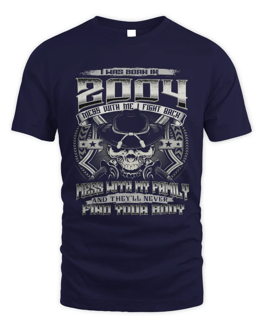 2004 HH89-K2 – T-shirt – Theme: "Birth Year – Family Always Protects" - Unisex Standard T-Shirt - Navy
