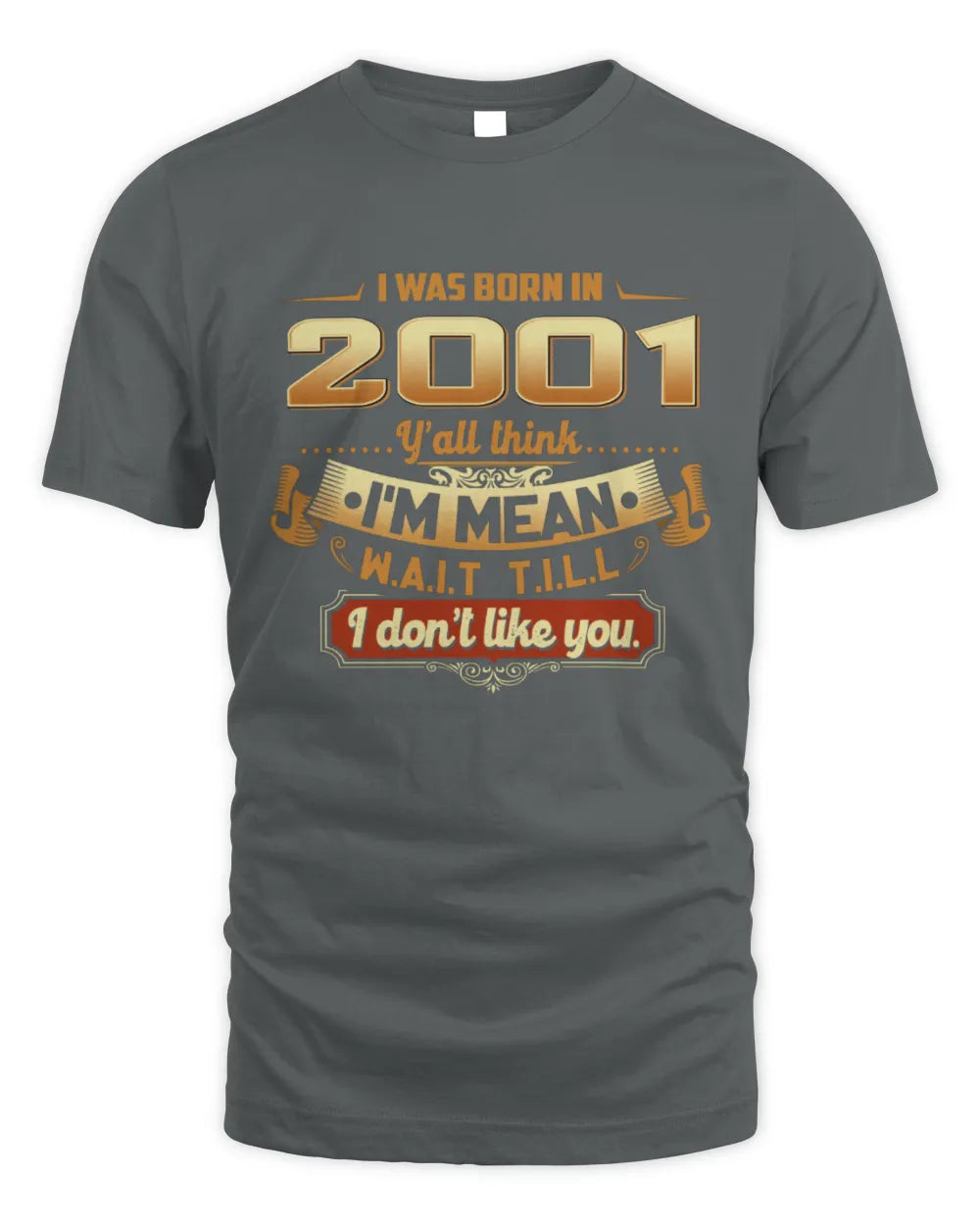 2001 HH89-K2 – Funny Birth Year Attitude Quote T-Shirt - Unisex Standard T-Shirt - Charcoal