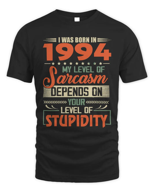 1994 HH89-K2 – Vintage Born to Be Sarcastic T-Shirt - Unisex Standard T-Shirt - Black