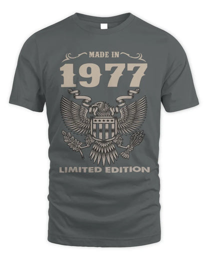 1977 HH89-K2 – Classic Birth Year Limited Edition T-Shirt - Unisex Standard T-Shirt - Charcoal