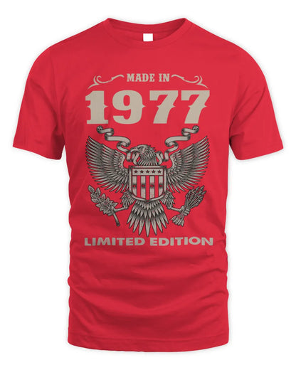 1977 HH89-K2 – Classic Birth Year Limited Edition T-Shirt - Unisex Standard T-Shirt - Red