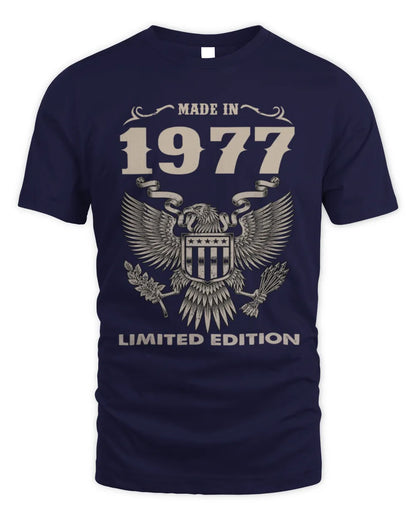 1977 HH89-K2 – Classic Birth Year Limited Edition T-Shirt - Unisex Standard T-Shirt - Navy