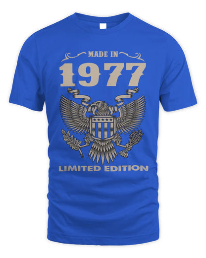 1977 HH89-K2 – Classic Birth Year Limited Edition T-Shirt - Unisex Standard T-Shirt - Royal