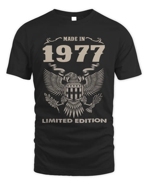 1977 HH89-K2 – Classic Birth Year Limited Edition T-Shirt - Unisex Standard T-Shirt - Black