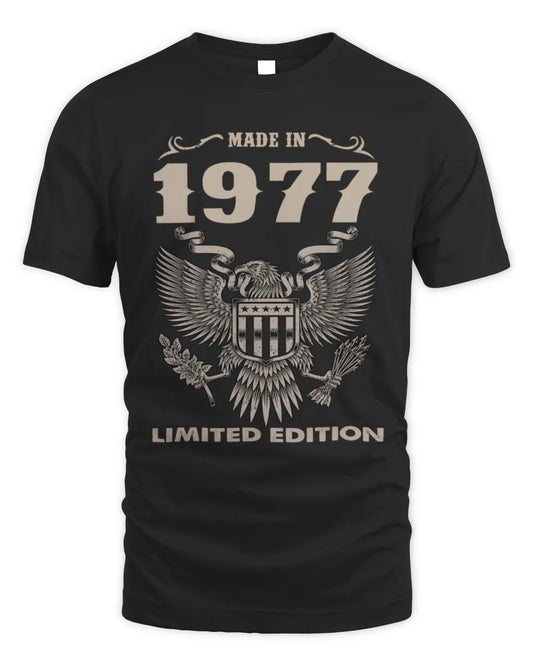 1977 HH89-K2 – Classic Birth Year Limited Edition T-Shirt - Unisex Standard T-Shirt - Black