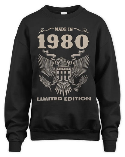 1980 HH89-K2 – Classic Birth Year Limited Edition T-Shirt - Unisex Sweatshirt - Black
