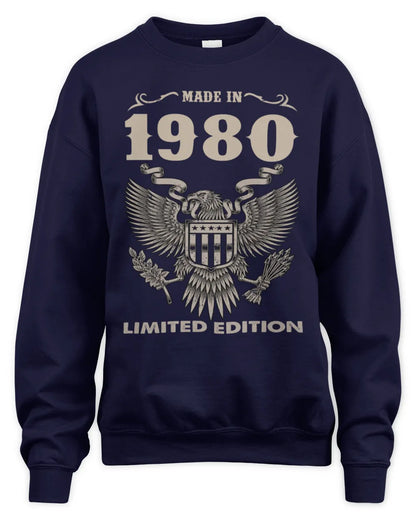 1980 HH89-K2 – Classic Birth Year Limited Edition T-Shirt - Unisex Sweatshirt - Navy