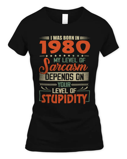 1980 HH89-K2 – Vintage Born to Be Sarcastic T-Shirt - Women's Standard T-Shirt - Black