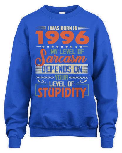 1996 HH89-K2 – Vintage Born to Be Sarcastic T-Shirt - Unisex Sweatshirt - Royal