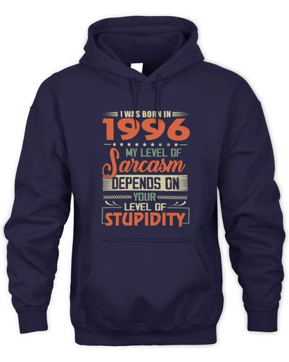 1996 HH89-K2 – Vintage Born to Be Sarcastic T-Shirt - Unisex Hoodie - Navy