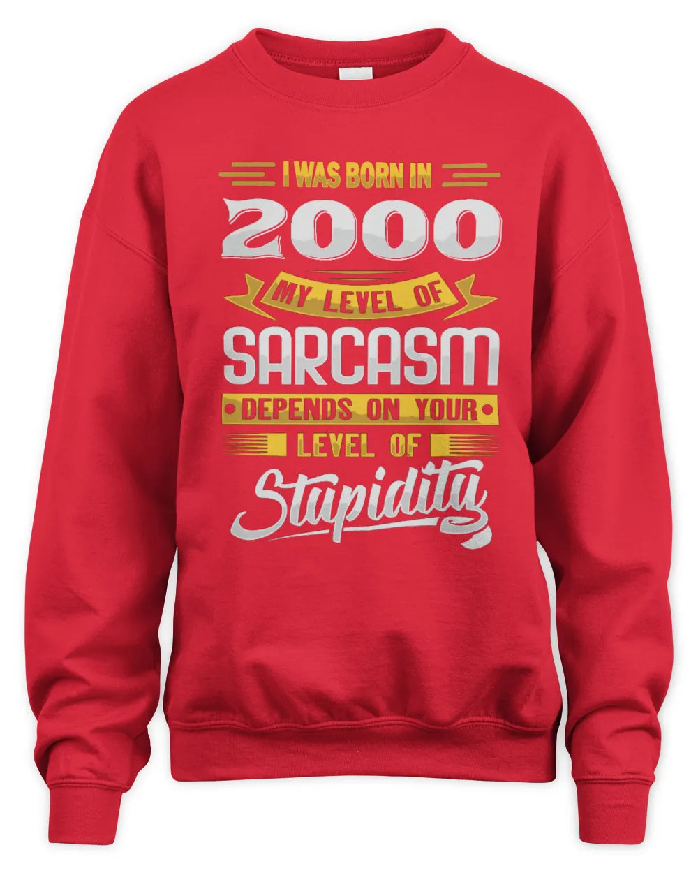2000 HH88-K2 – Funny Birth Year Sarcasm Quote T-Shirt - Unisex Sweatshirt - Red