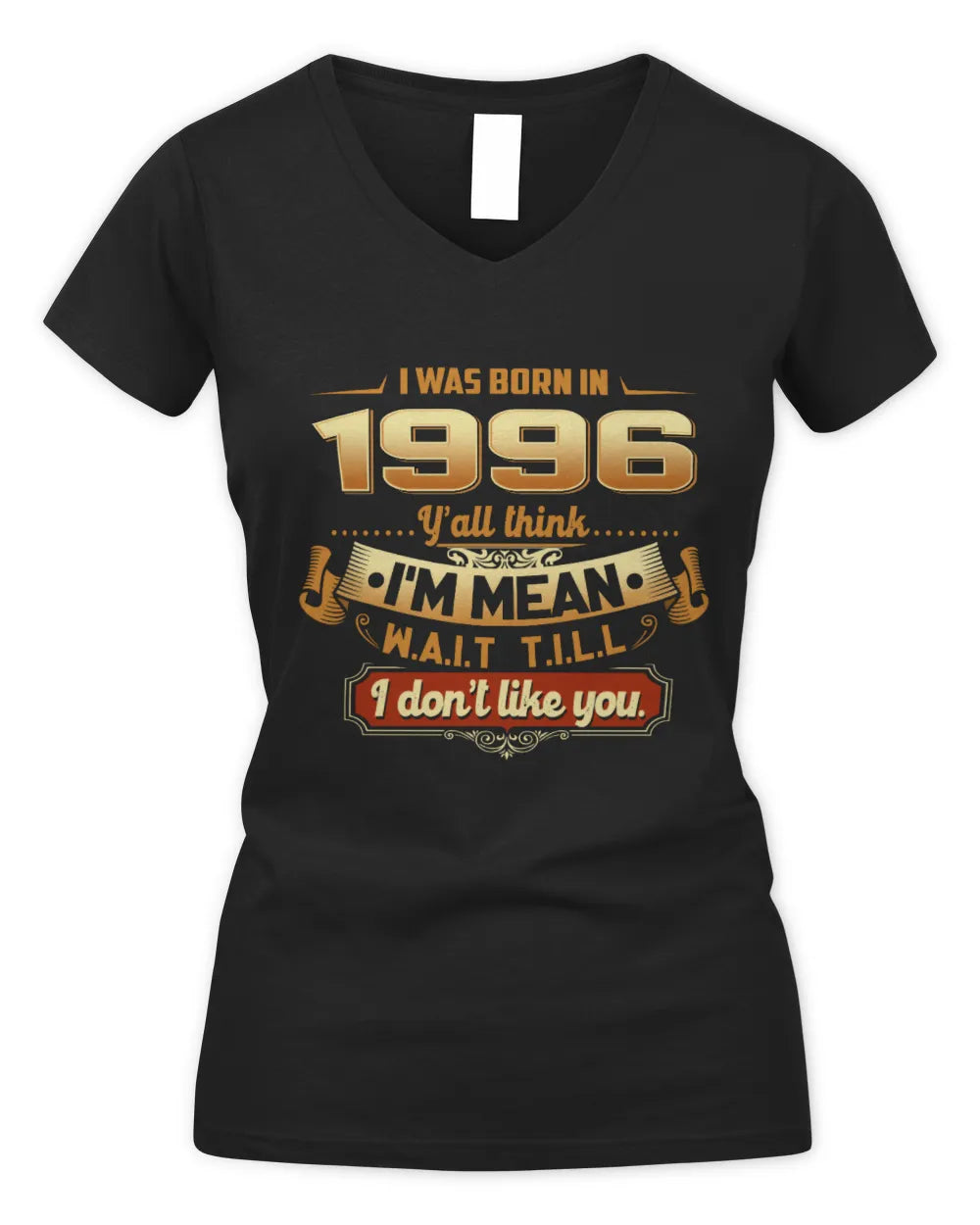 1996 HH89-K2 – Funny Birth Year Attitude Quote T-Shirt - Women's V-Neck T-Shirt - Black