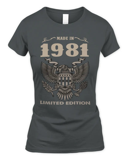 1981 HH89-K2 – Classic Birth Year Limited Edition T-Shirt - Women's Standard T-Shirt - Charcoal