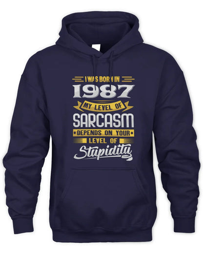 1987 HH88-K2 – Funny Birth Year Sarcasm Quote T-Shirt - Unisex Hoodie - Navy