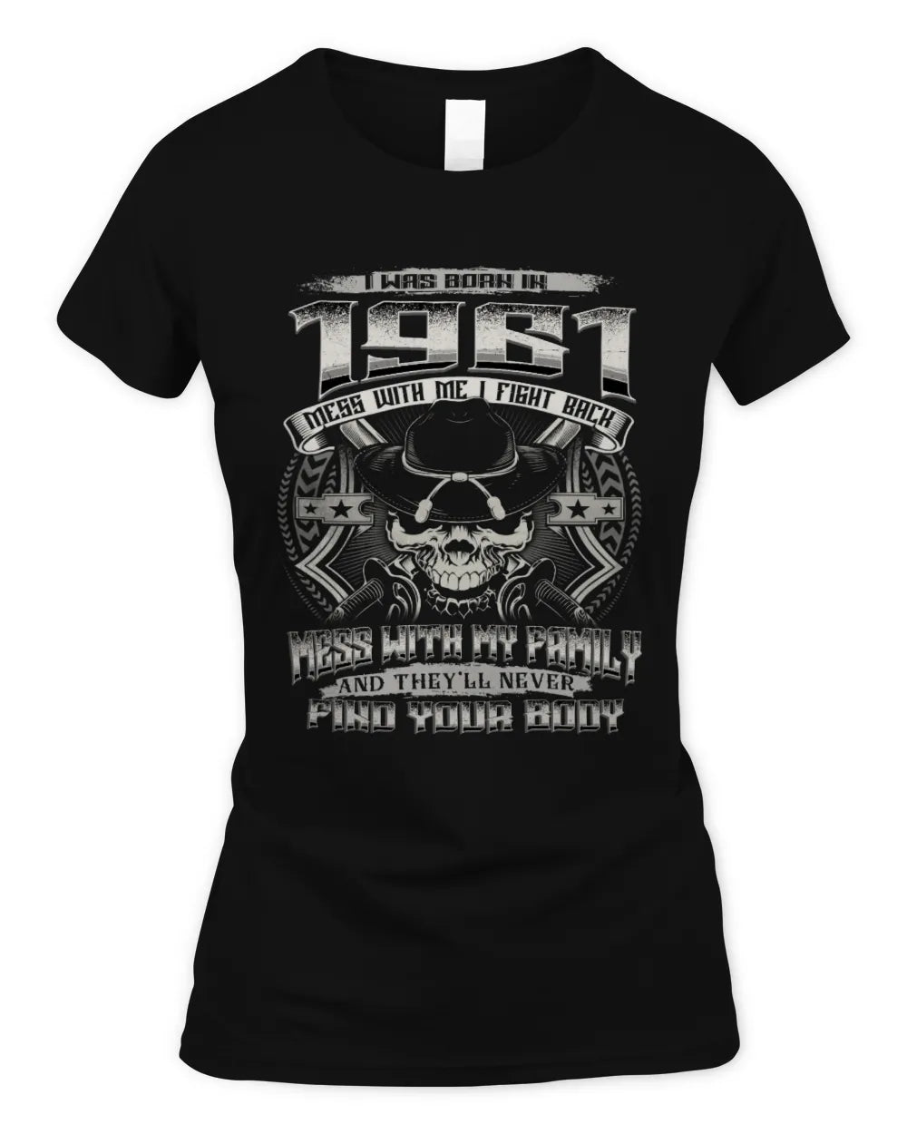 1961 HH89-K2 – T-shirt – Theme: "Birth Year – Family Always Protects" - Women's Standard T-Shirt - Black