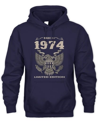 1974 HH89-K2 – Classic Birth Year Limited Edition T-Shirt - Unisex Hoodie - Navy