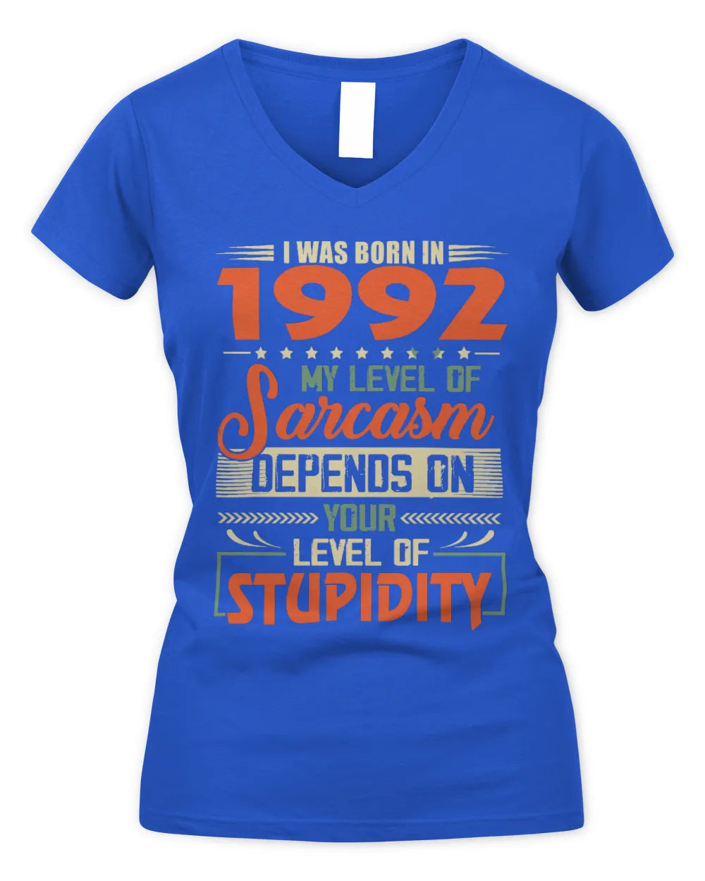 1992 HH89-K2 – Vintage Born to Be Sarcastic T-Shirt - Women's V-Neck T-Shirt - Royal
