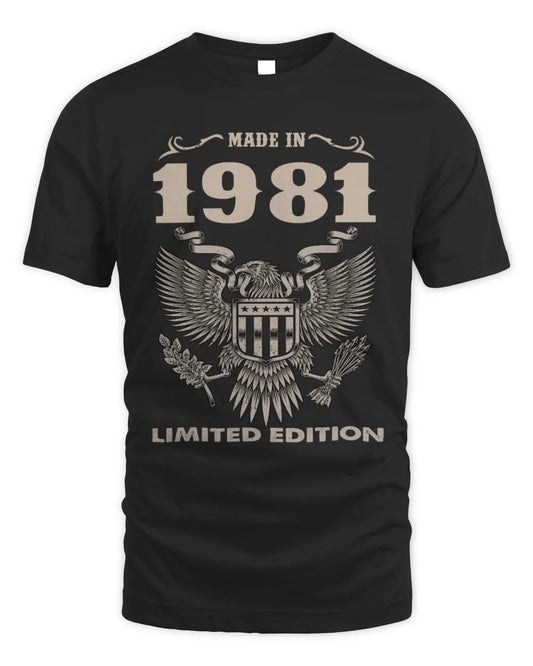 1981 HH89-K2 – Classic Birth Year Limited Edition T-Shirt - Unisex Standard T-Shirt - Black
