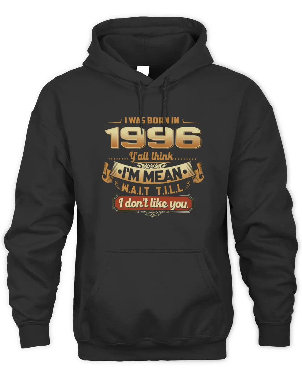 1996 HH89-K2 – Funny Birth Year Attitude Quote T-Shirt - Unisex Hoodie - Black