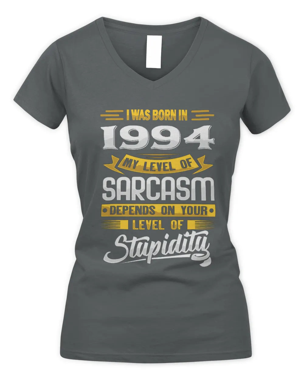 1994 HH88-K2 – Funny Birth Year Sarcasm Quote T-Shirt - Women's V-Neck T-Shirt - Charcoal