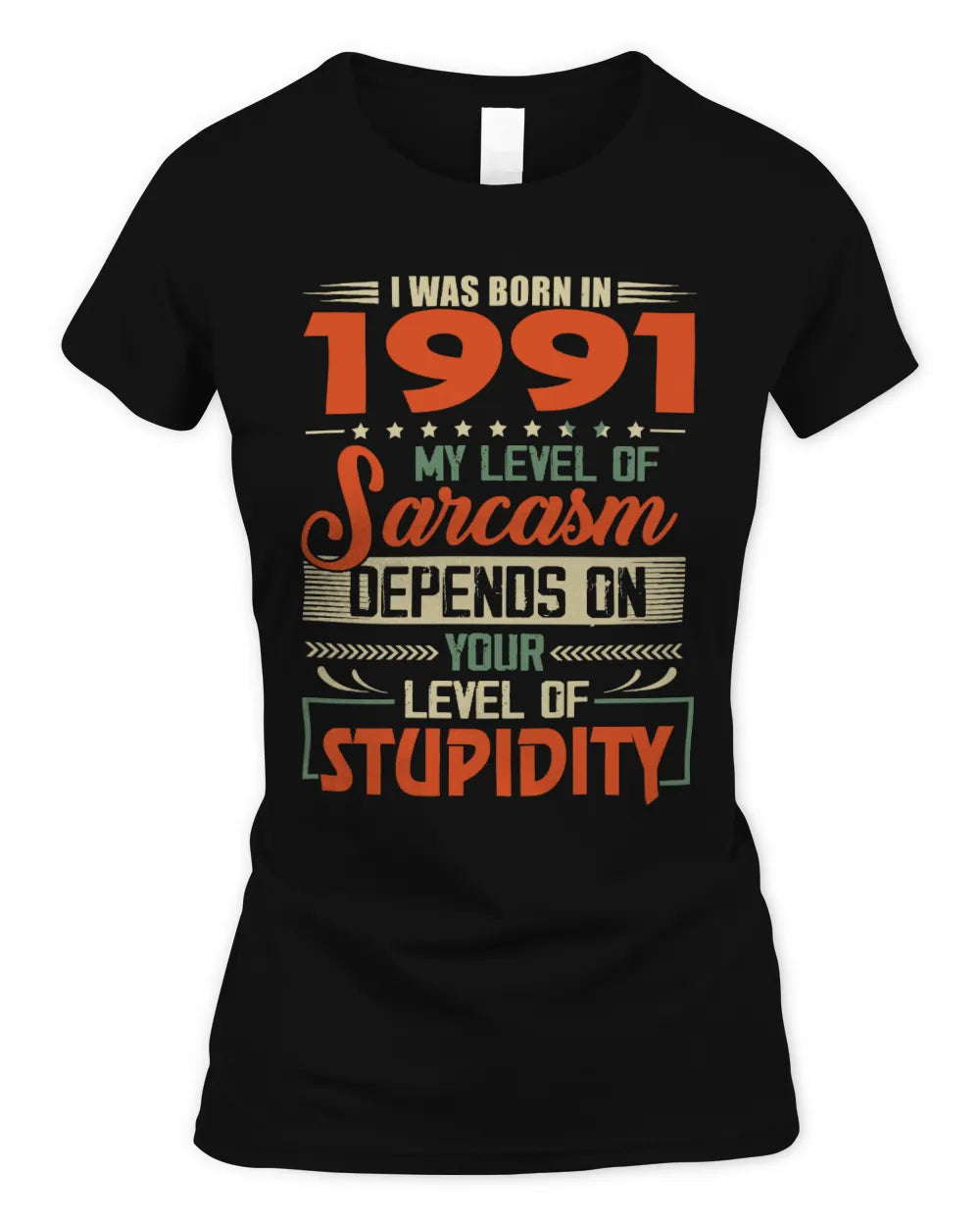 1991 HH89-K2 – Vintage Born to Be Sarcastic T-Shirt - Women's Standard T-Shirt - Black