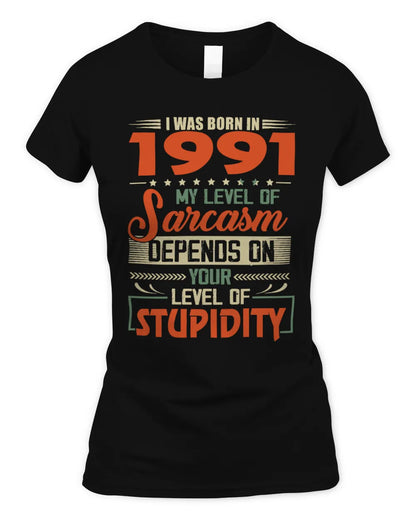 1991 HH89-K2 – Vintage Born to Be Sarcastic T-Shirt - Women's Standard T-Shirt - Black
