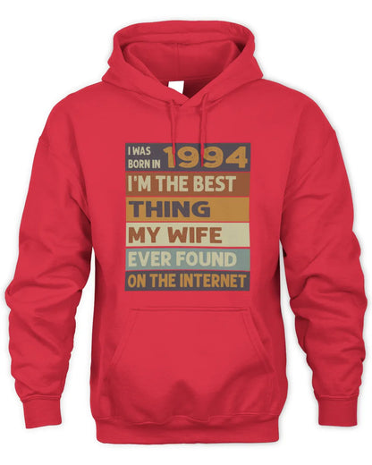 1994 HH89-K2 – Funny Birth Year Wife Quote T-Shirt - Unisex Hoodie - Red