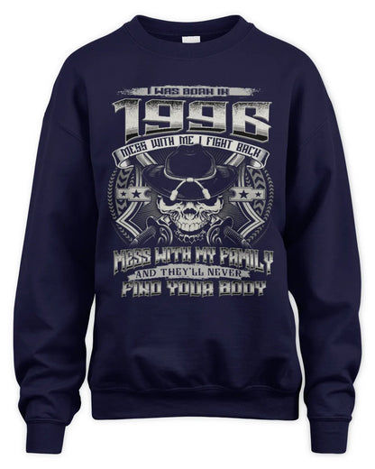 1996 HH89-K2 – T-shirt – Theme: "Birth Year – Family Always Protects" - Unisex Sweatshirt - Navy