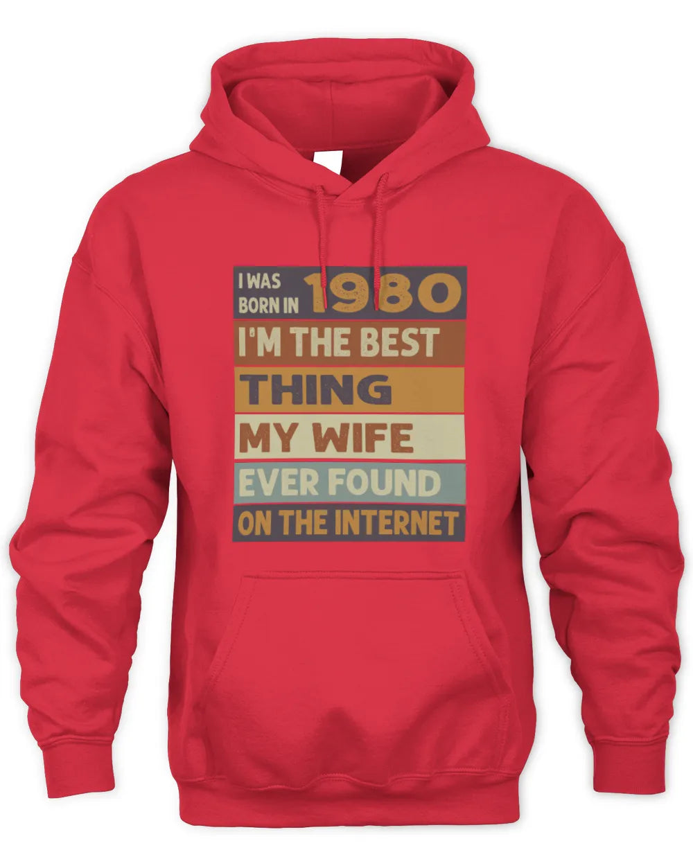 1980 HH89-K2 – Funny Birth Year Wife Quote T-Shirt - Unisex Hoodie - Red