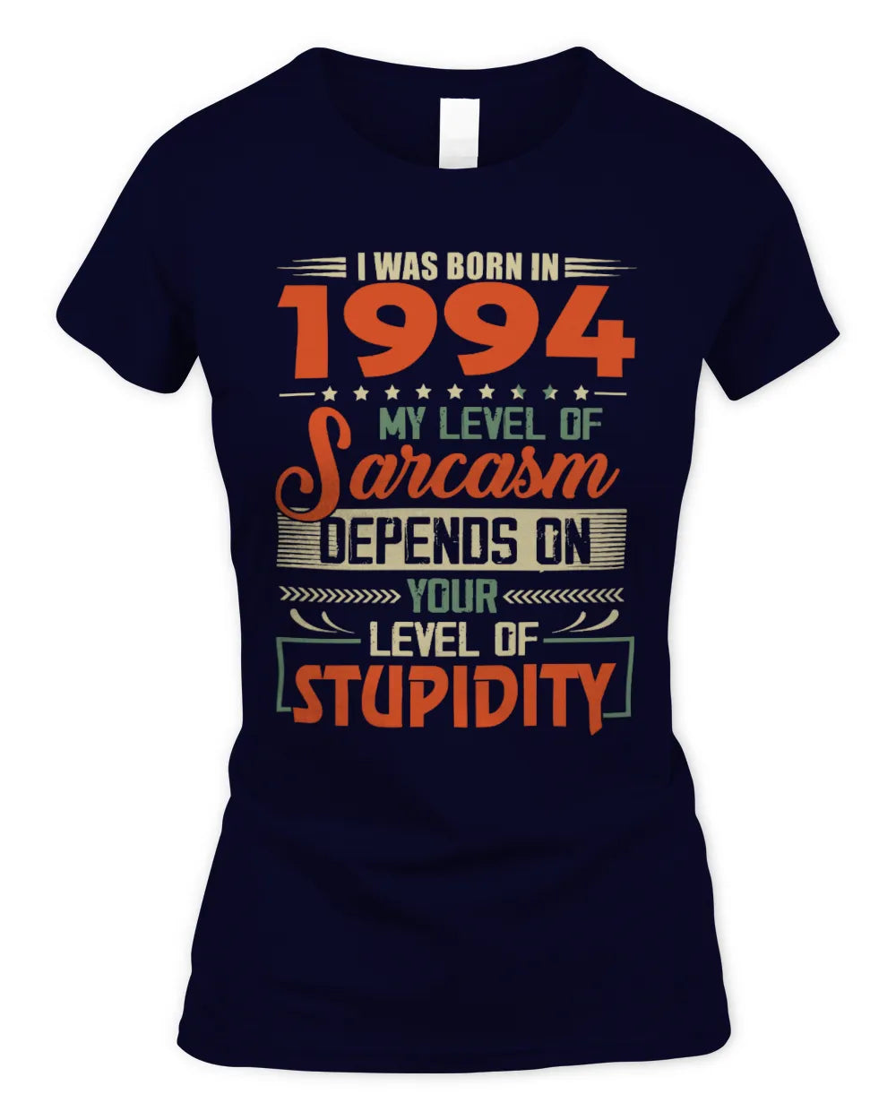 1994 HH89-K2 – Vintage Born to Be Sarcastic T-Shirt - Women's Standard T-Shirt - Navy